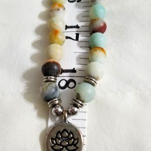 Amazonite Matte Finish Infinity Necklace